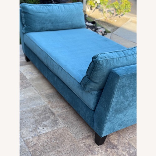 Used Vintage/Antique Blue Fabric Chaise Lounge for sale on AptDeco