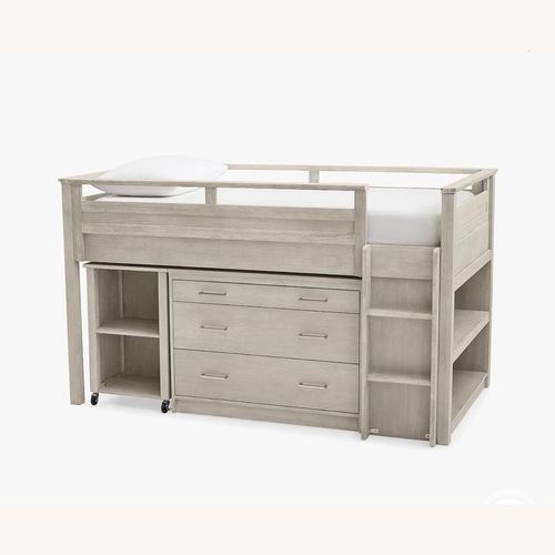 Used Pottery Barn Teen Loft Bed Dresser Desk Set for sale on AptDeco