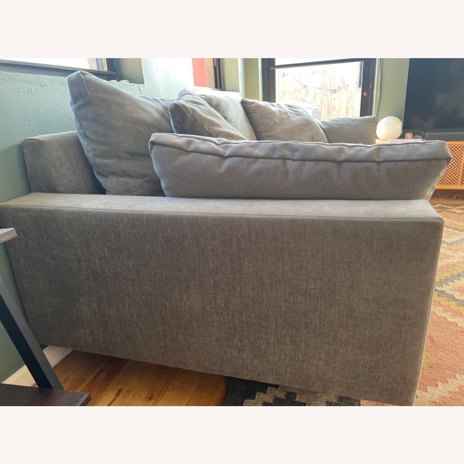 West Elm Light Gray Velvet 2 Seater Sofa - image-4