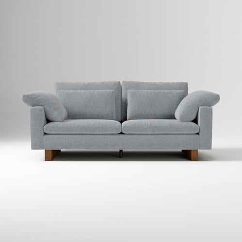 Used West Elm Light Gray Velvet 2 Seater Sofa for sale on AptDeco