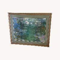 Framed Lithograph Waterlilies by Claude Monet