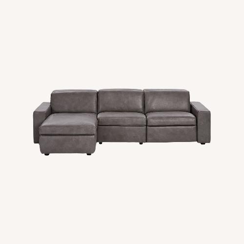 Used West Elm Dark Gray Leather Sleeper Sofa for sale on AptDeco