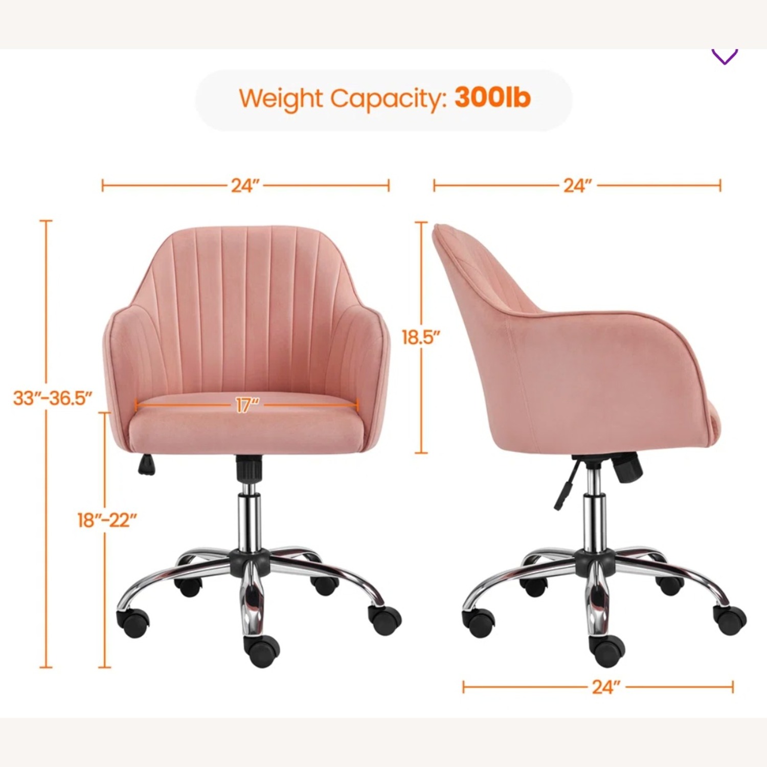 Wayfair Pink Swivel Chair - image-1