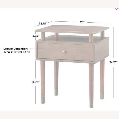 Used Wayfair Everly Quinn Pink Wood Nightstand for sale on AptDeco