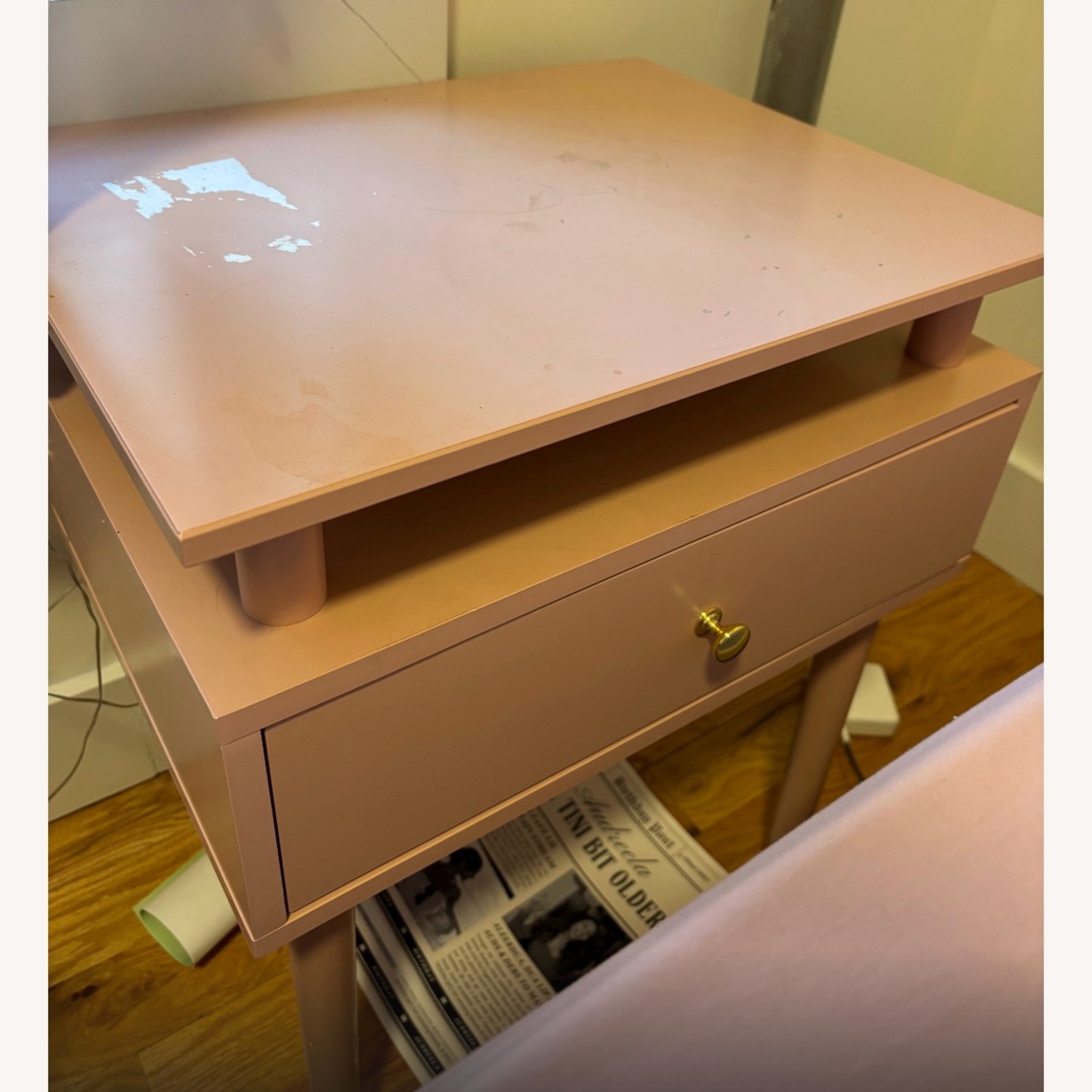 Wayfair Everly Quinn Pink Wood Nightstand - image-2
