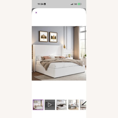 Used Wade Logan Brooklinn Upholstered Platform Storage Bed for sale on AptDeco