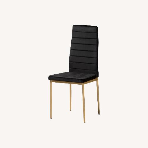 Used Mercers Furniture Bharkha Black Velvet Dining Chairs for sale on AptDeco