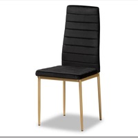 Mercers Furniture Bharkha Black Velvet Dining Chairs