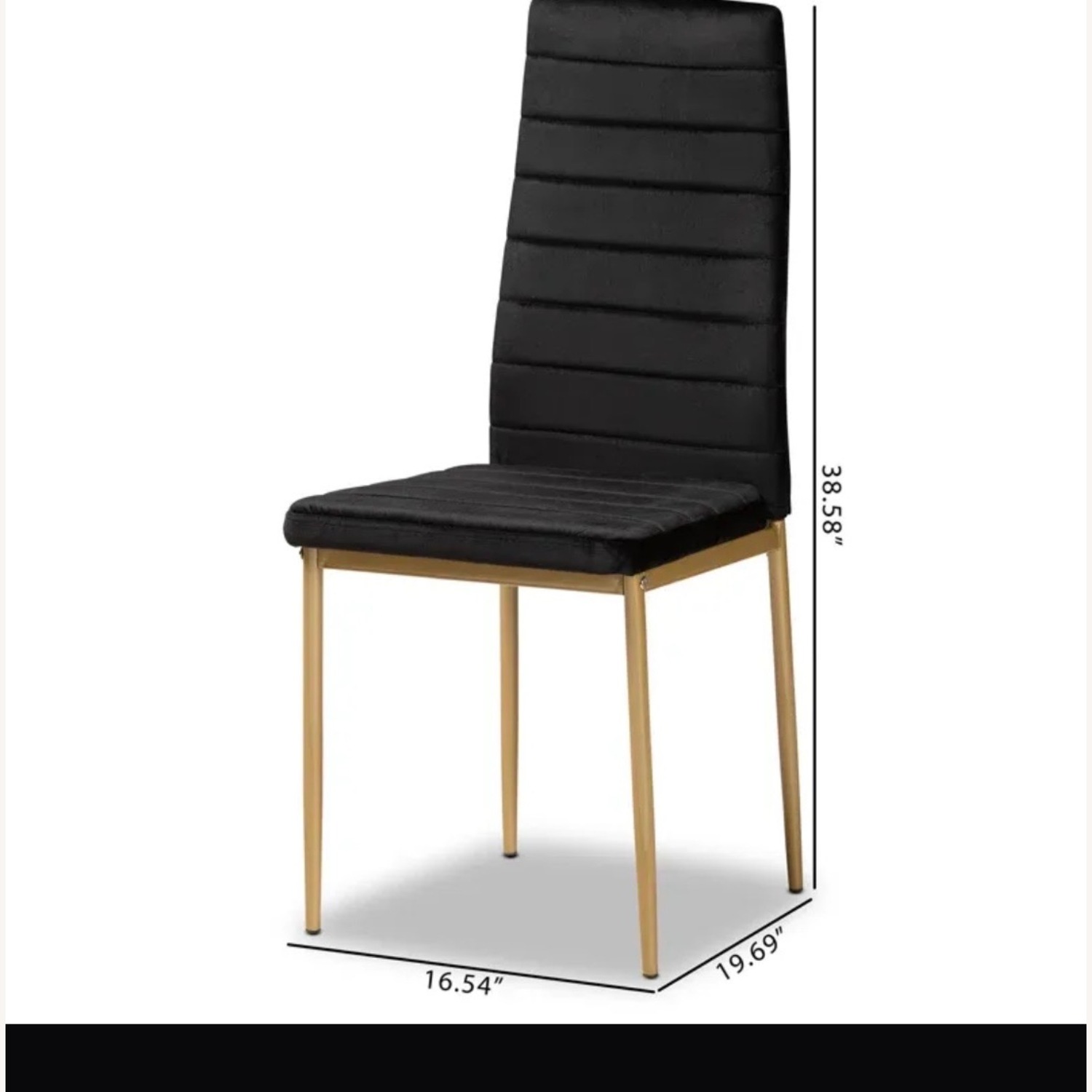 Mercers Furniture Bharkha Black Velvet Dining Chairs - image-2
