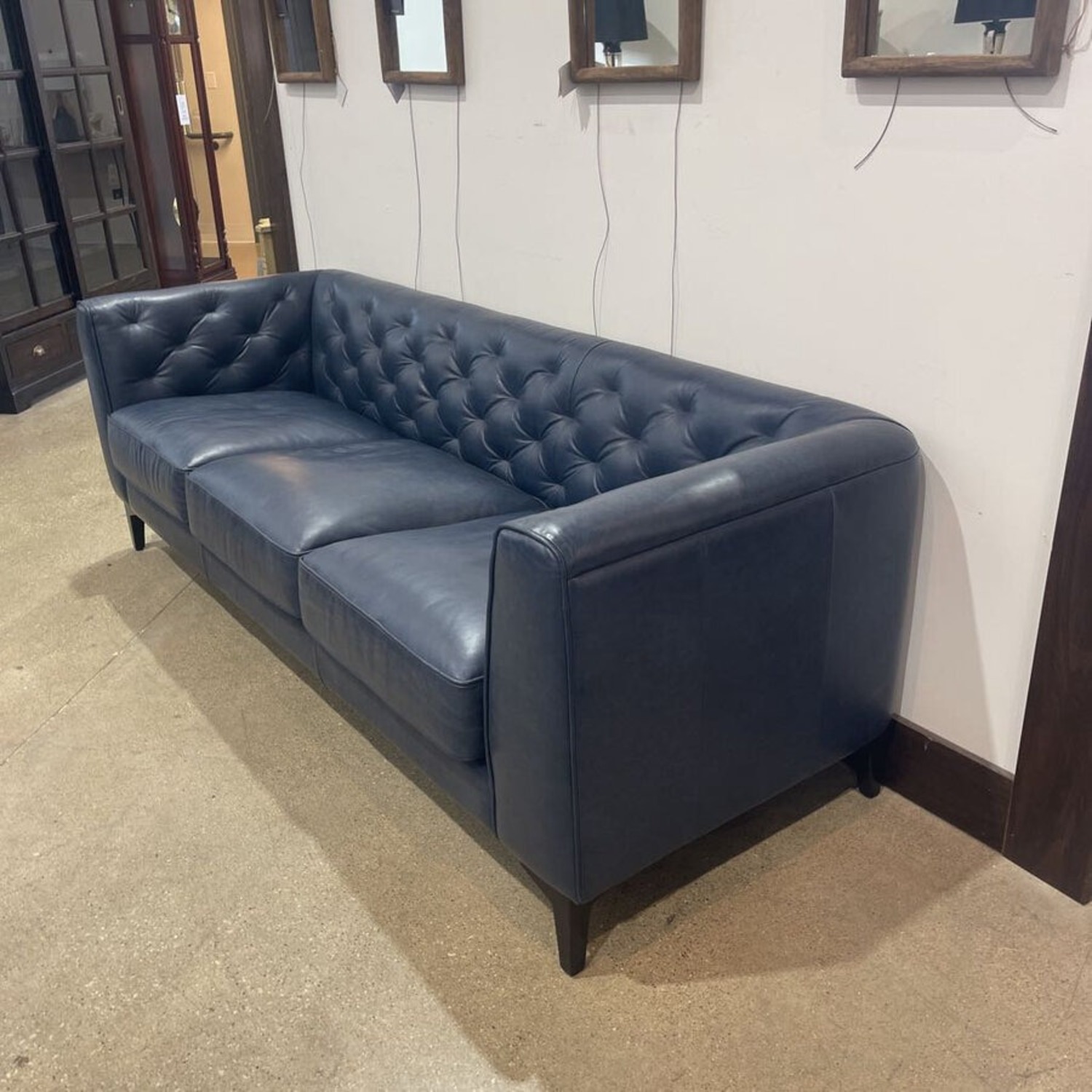 Poly and Bark Essex Tufted Fixed Back Sofa Midnight Blue - image-1