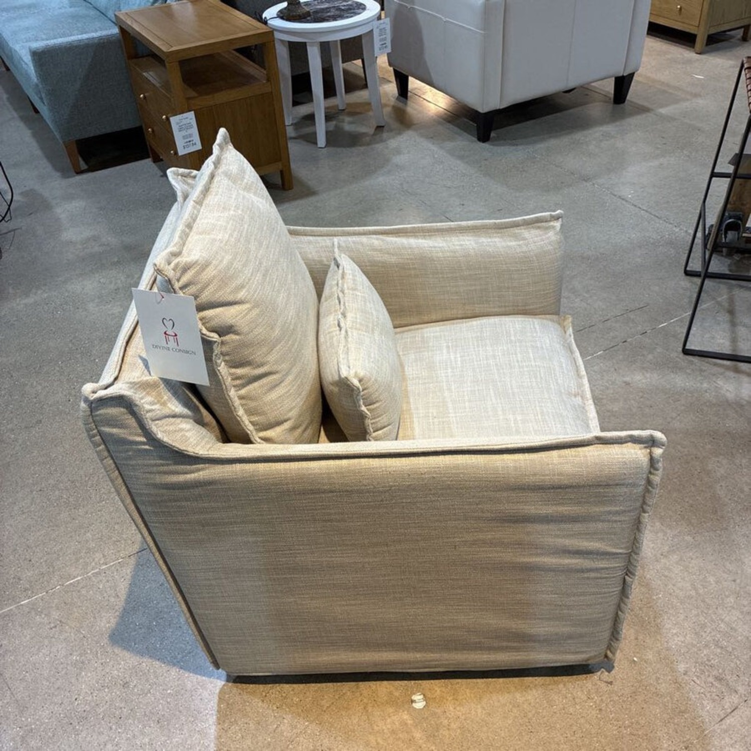 Upholstered Swivel Lounge Chair - image-1