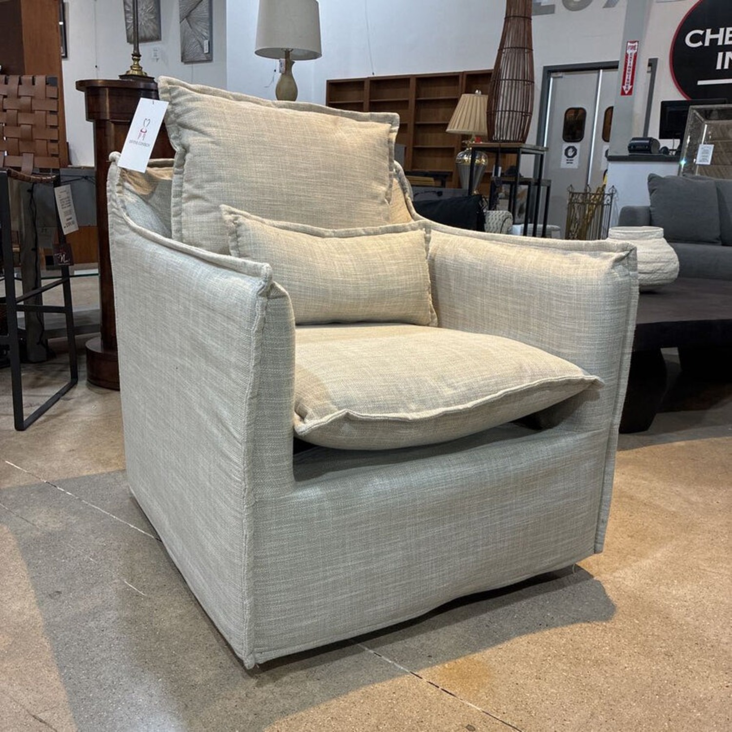 Upholstered Swivel Lounge Chair - image-3