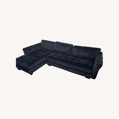 Used Ashley Furniture Blue Fabric 2 Piece Sectional for sale on AptDeco
