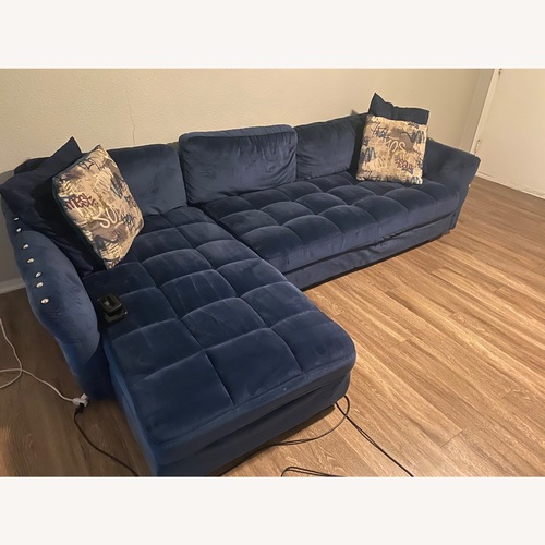 Used Ashley Furniture Blue Fabric 2 Piece Sectional for sale on AptDeco