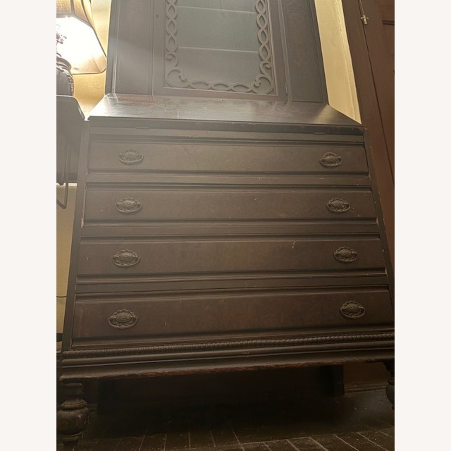 Vintage/Antique Finds Dark Brown Wood Sideboard - image-1