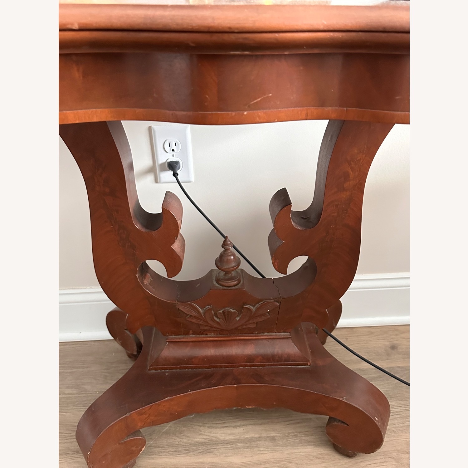 Dark Brown Wood Side Table - image-2