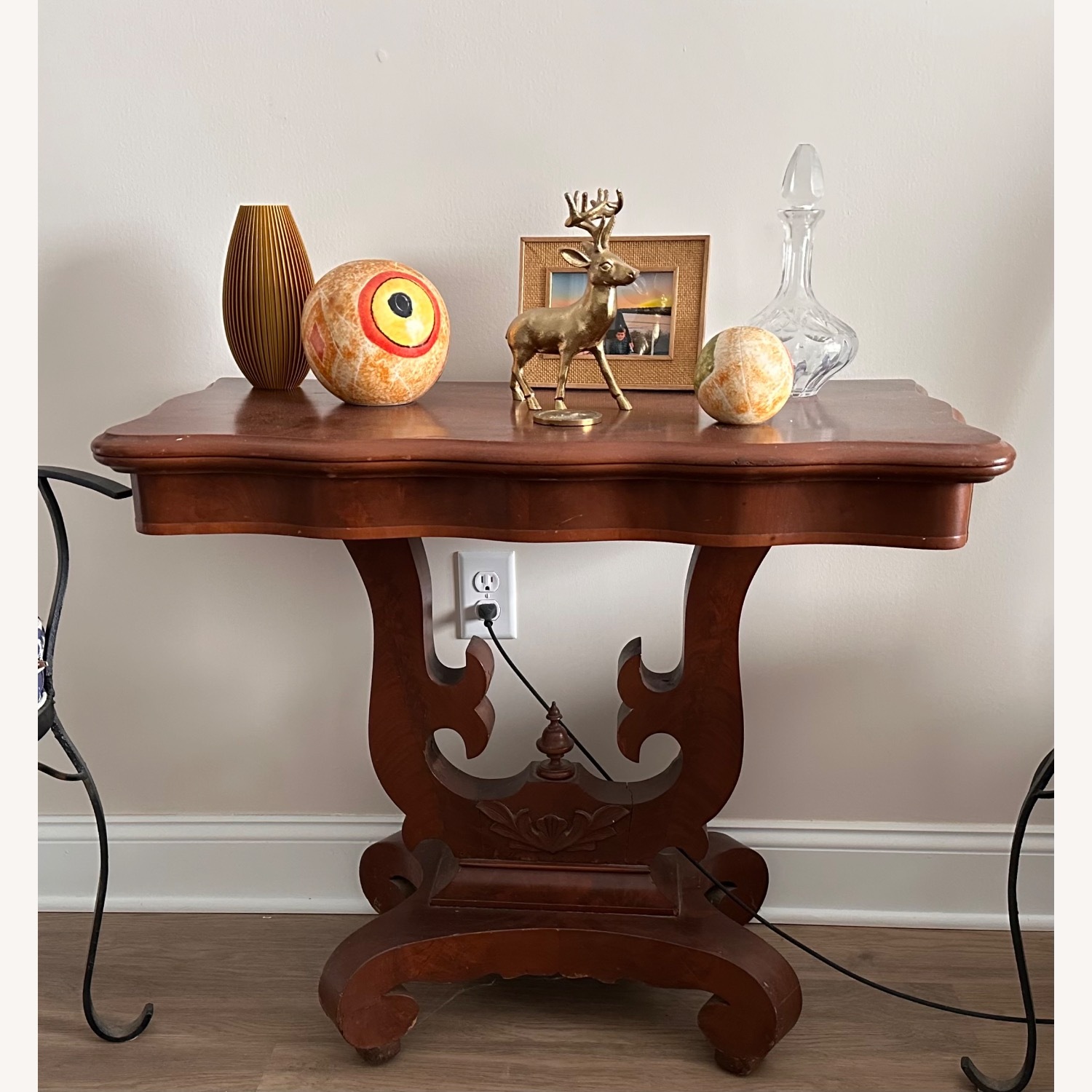 Dark Brown Wood Side Table - image-0