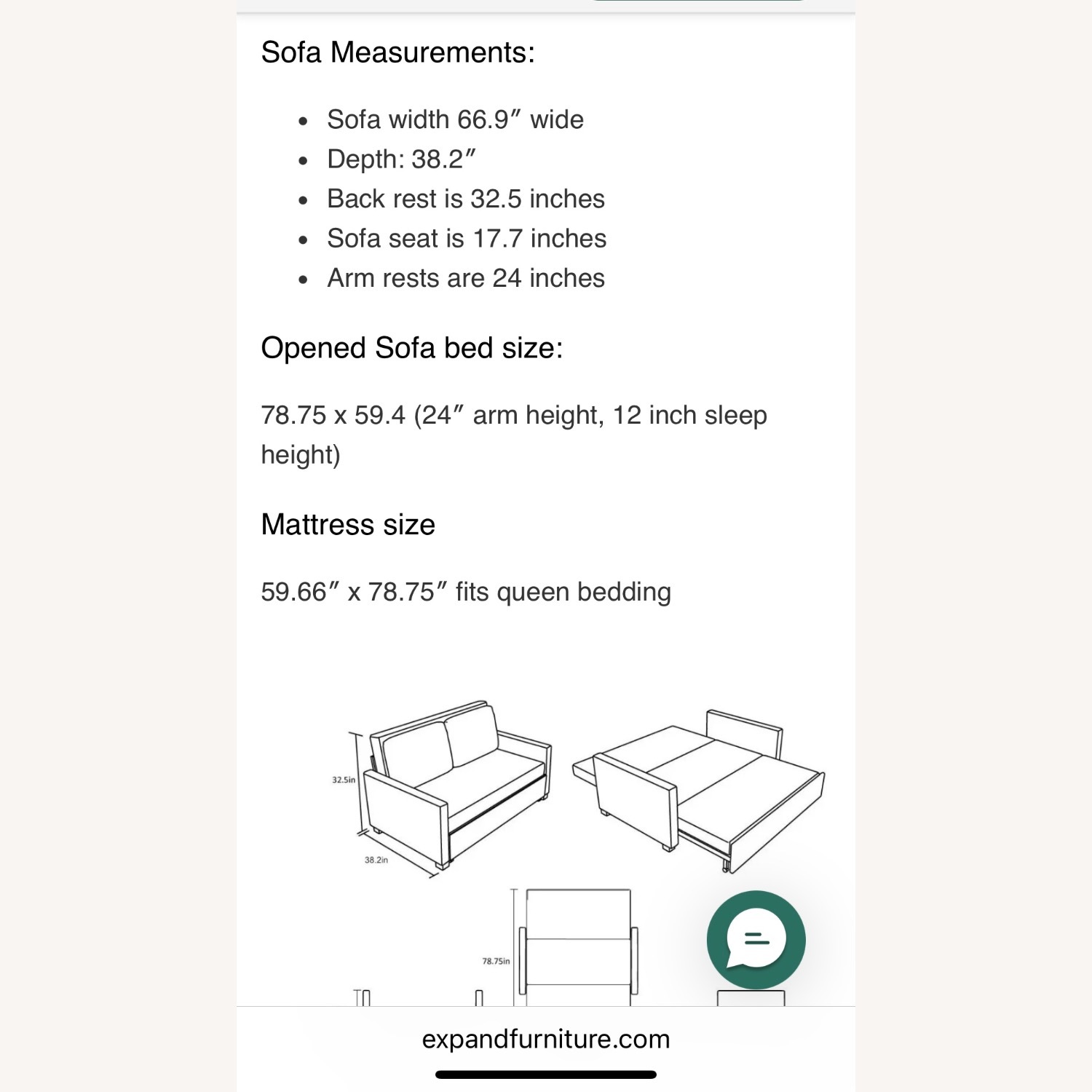 Expand Furniture Queen Sofa Bed - image-4