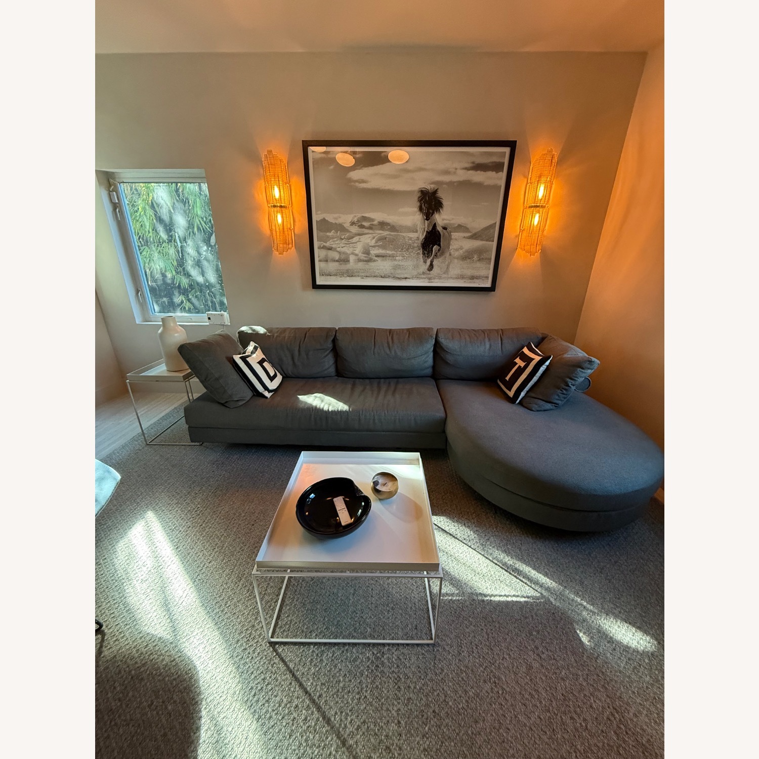 B&B Italia Antonio Citterio Dark Gray Fabric 2 Piece Sectional - image-2