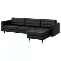 IKEA LANDSKRONA Black Leather 3+ Piece Sectional