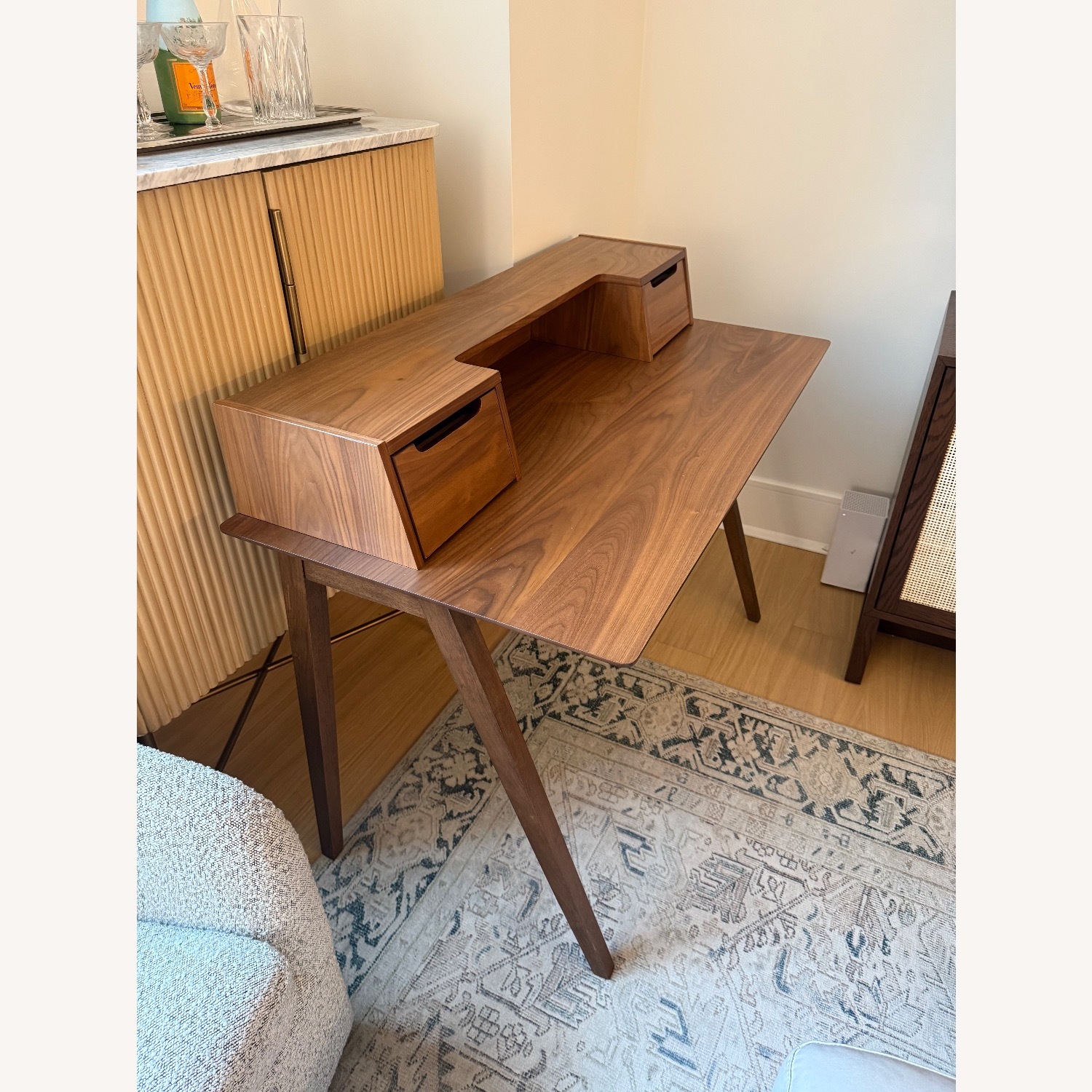 AllModern Ando Dark Brown Wood Desk - image-2