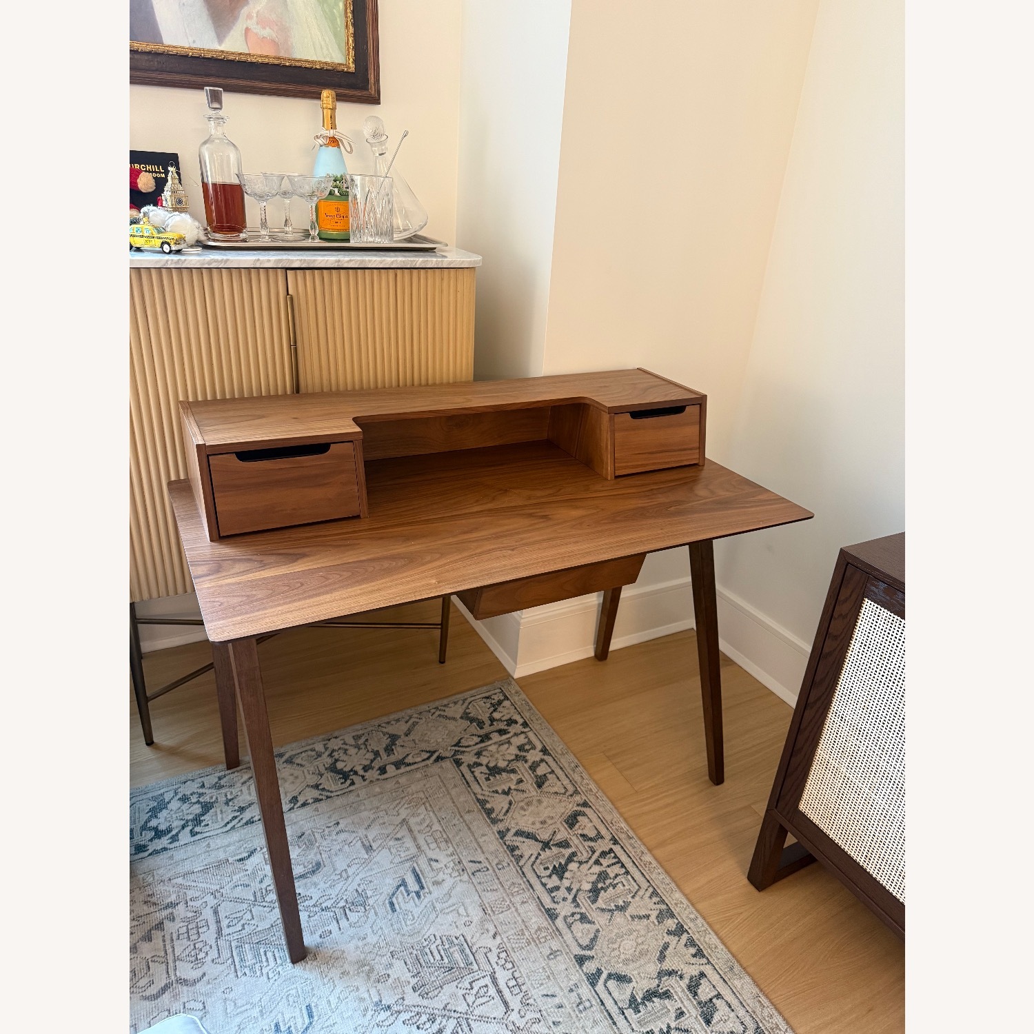 AllModern Ando Dark Brown Wood Desk - image-1