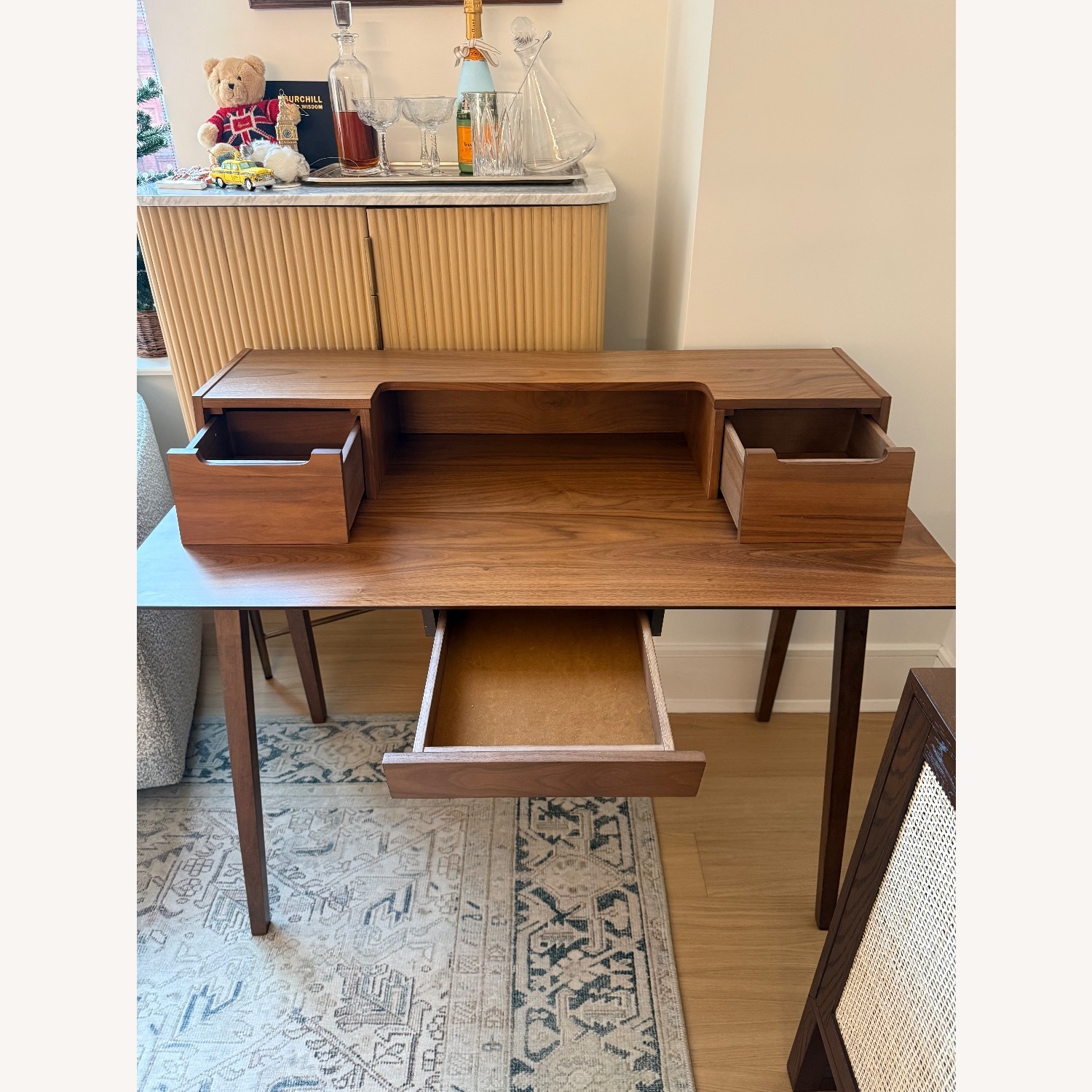 AllModern Ando Dark Brown Wood Desk - image-3