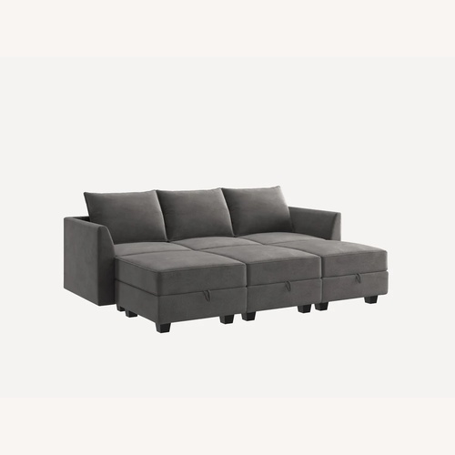 Used Light Gray Fabric 3+ Piece Sectional for sale on AptDeco