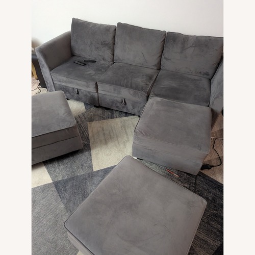 Used Light Gray Fabric 3+ Piece Sectional for sale on AptDeco