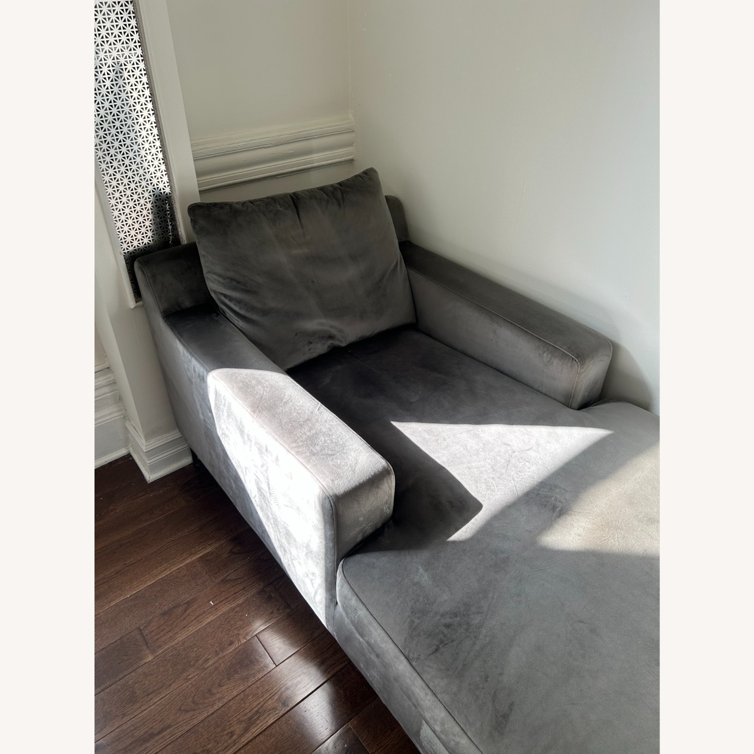 Interior Define Gray Velvet Sloan Chaise - image-3