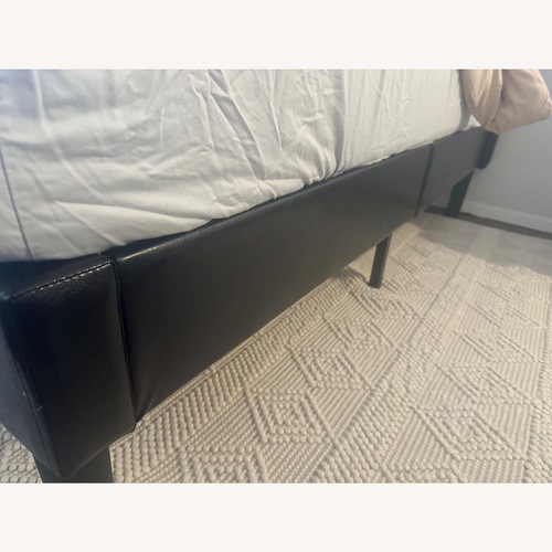 Used Wayfair Amaar Dark Brown Faux Leather Full Bed for sale on AptDeco