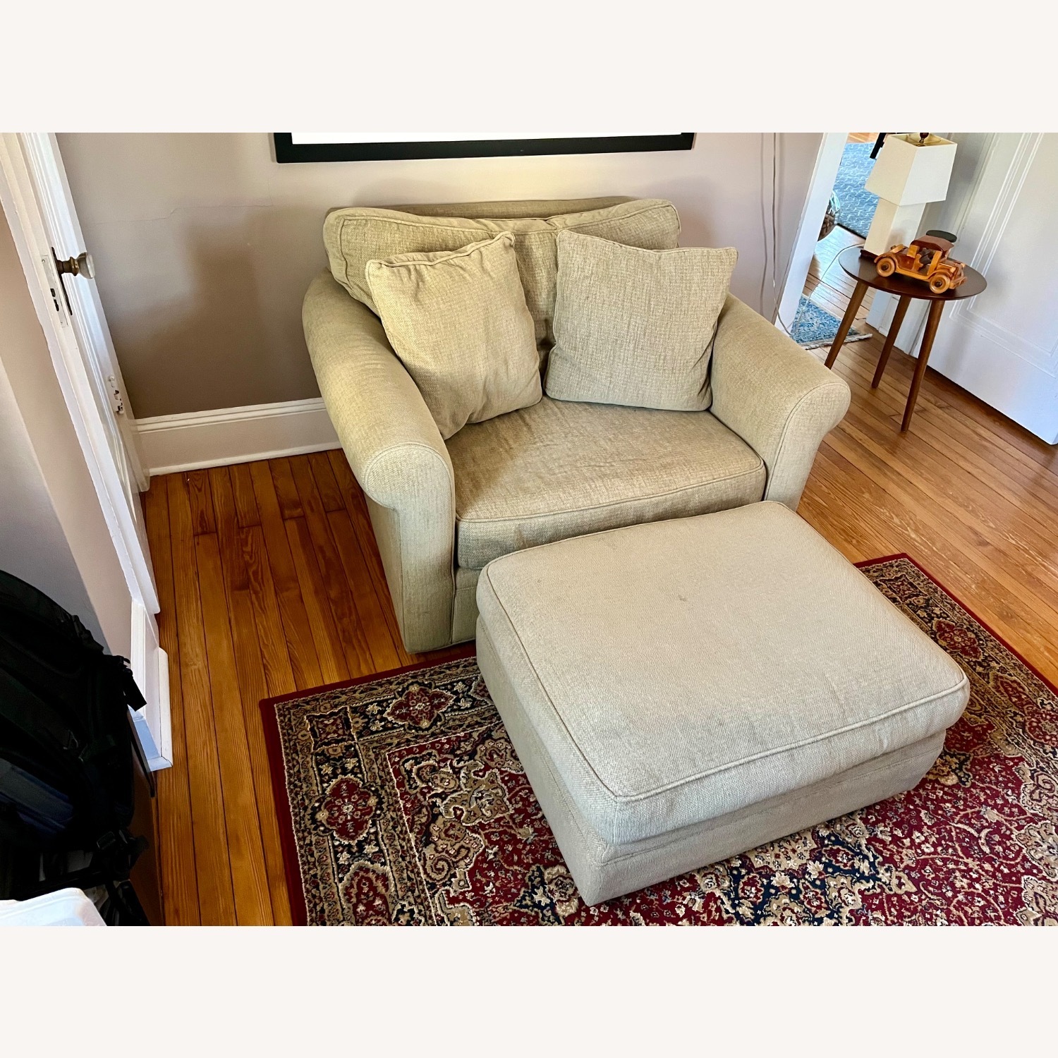 Crate & Barrel Chair and a Half & Ottoman - image-2