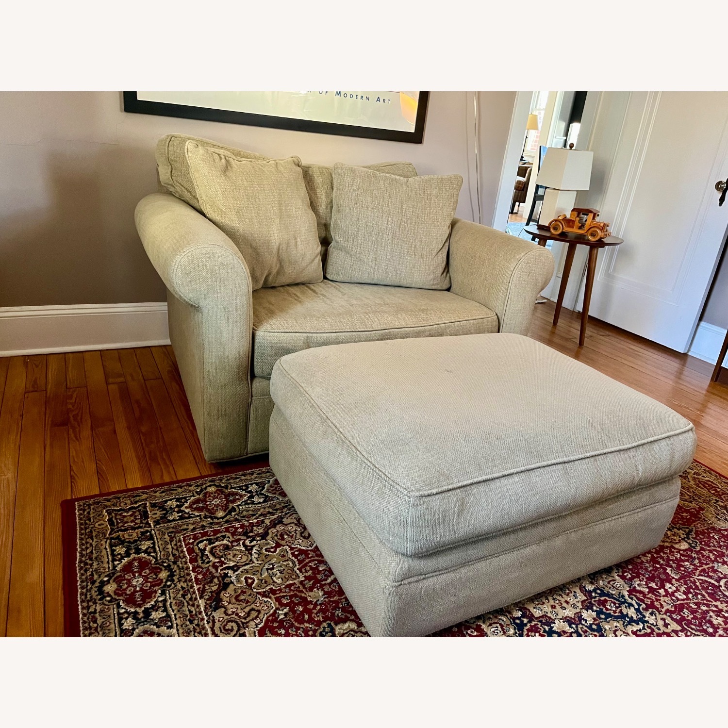 Crate & Barrel Chair and a Half & Ottoman - image-4