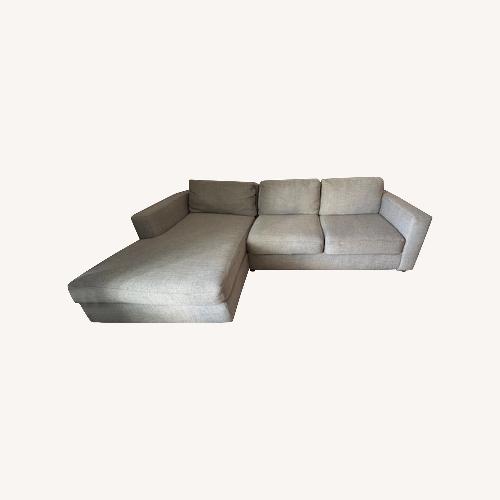 Used Art Van Light Gray Fabric 2 Piece Sectional for sale on AptDeco