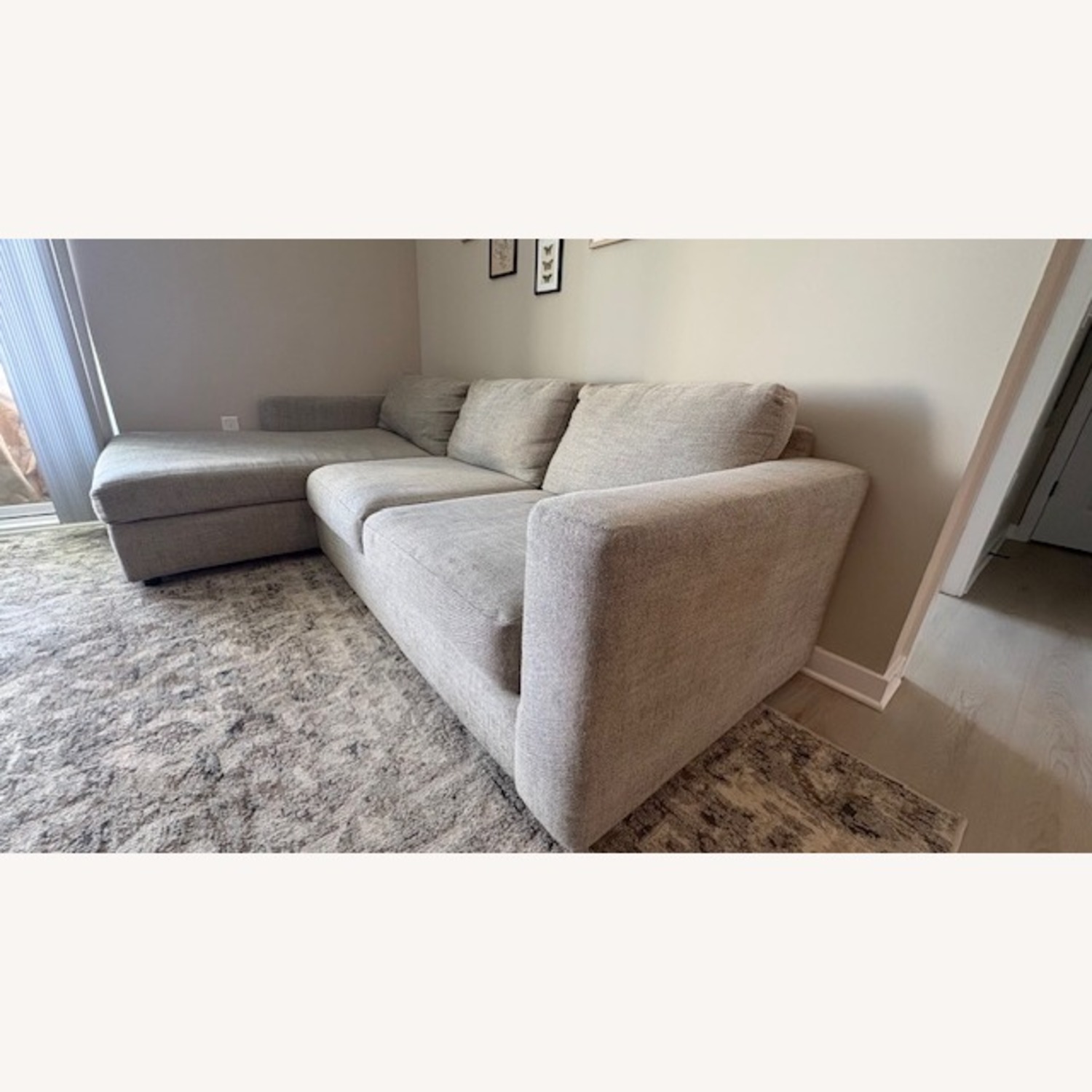 Art Van Light Gray Fabric 2 Piece Sectional - image-1