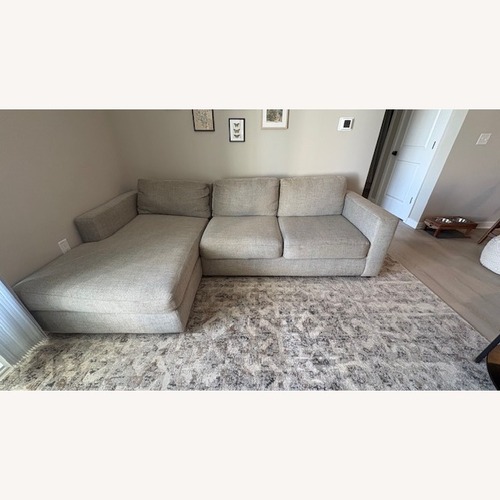 Used Art Van Light Gray Fabric 2 Piece Sectional for sale on AptDeco