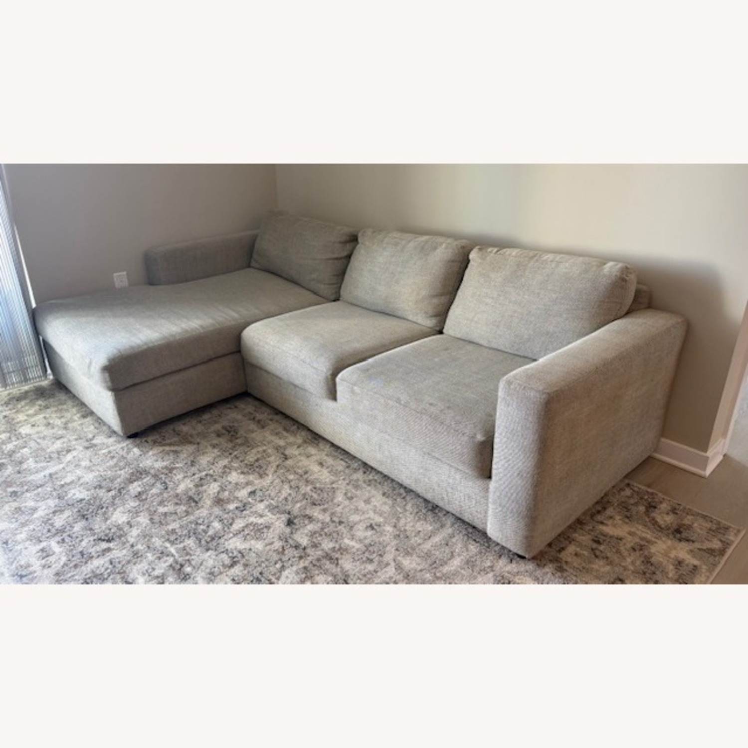 Art Van Light Gray Fabric 2 Piece Sectional - image-6