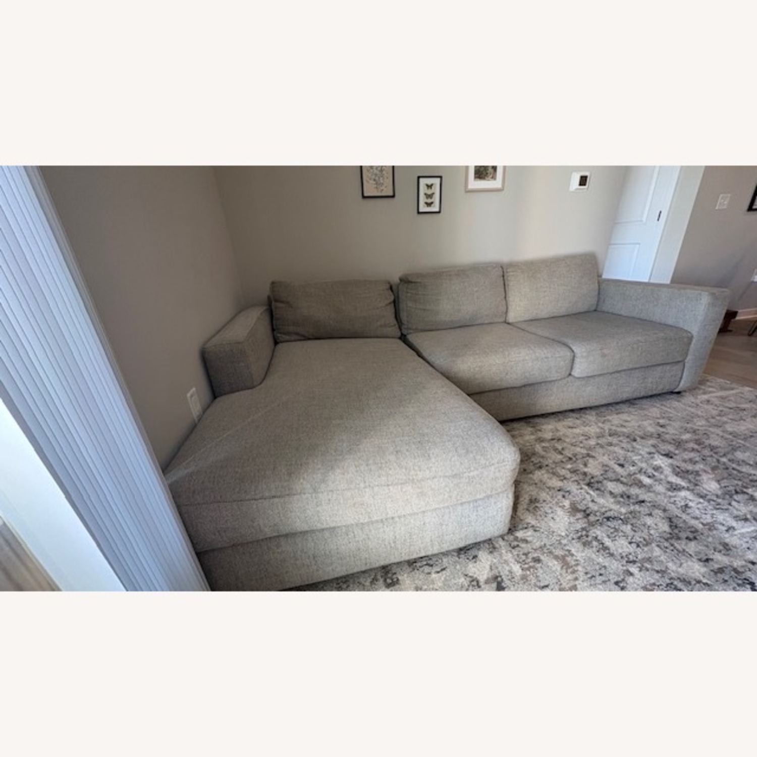 Art Van Light Gray Fabric 2 Piece Sectional - image-5