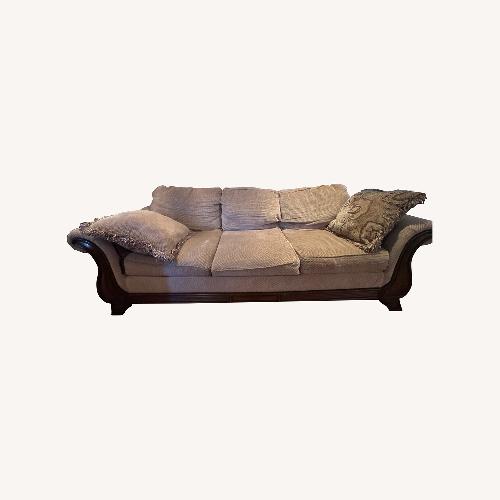Used Ashley Furniture Light Brown Wood Sofa Sleeper for sale on AptDeco