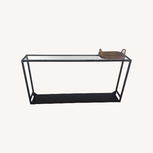Used Black Metal + Glass Entryway Table  for sale on AptDeco