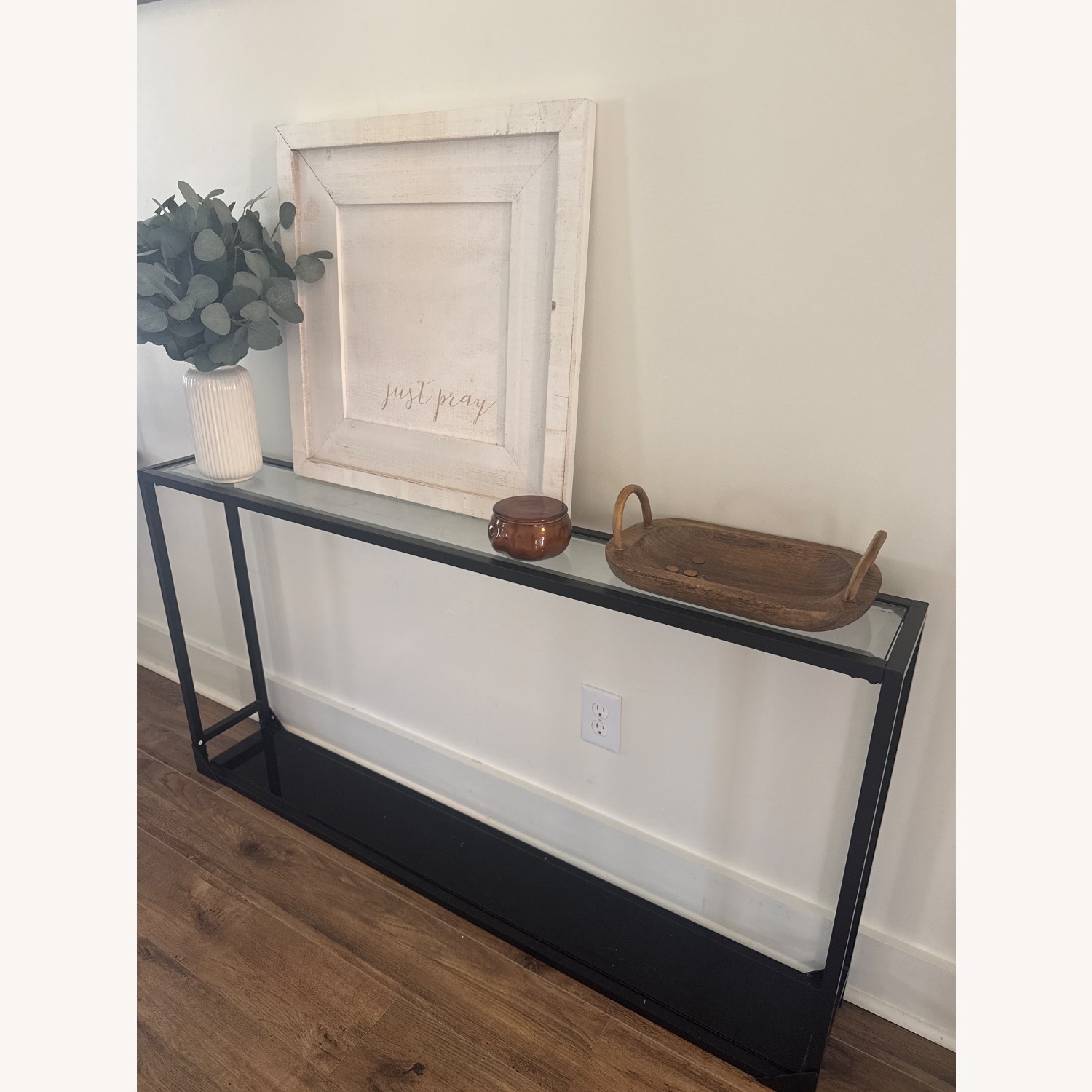 Black Metal + Glass Entryway Table  - image-3
