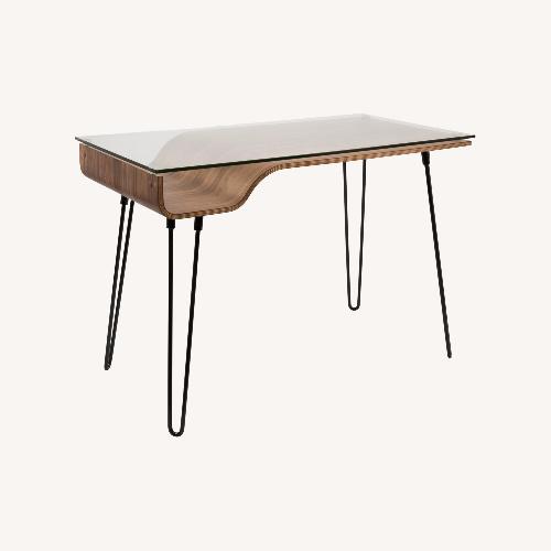 Used Avery Glass-Top Home Office Wood Desk for sale on AptDeco