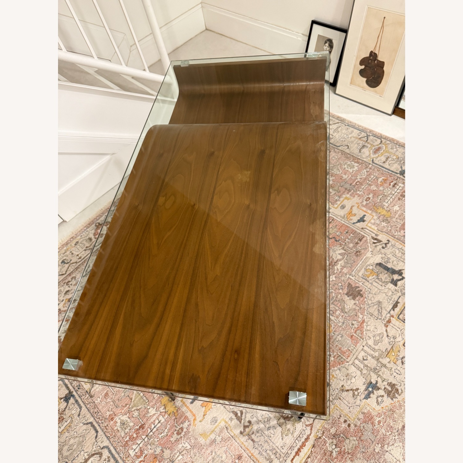 Avery Glass-Top Home Office Wood Desk - image-2