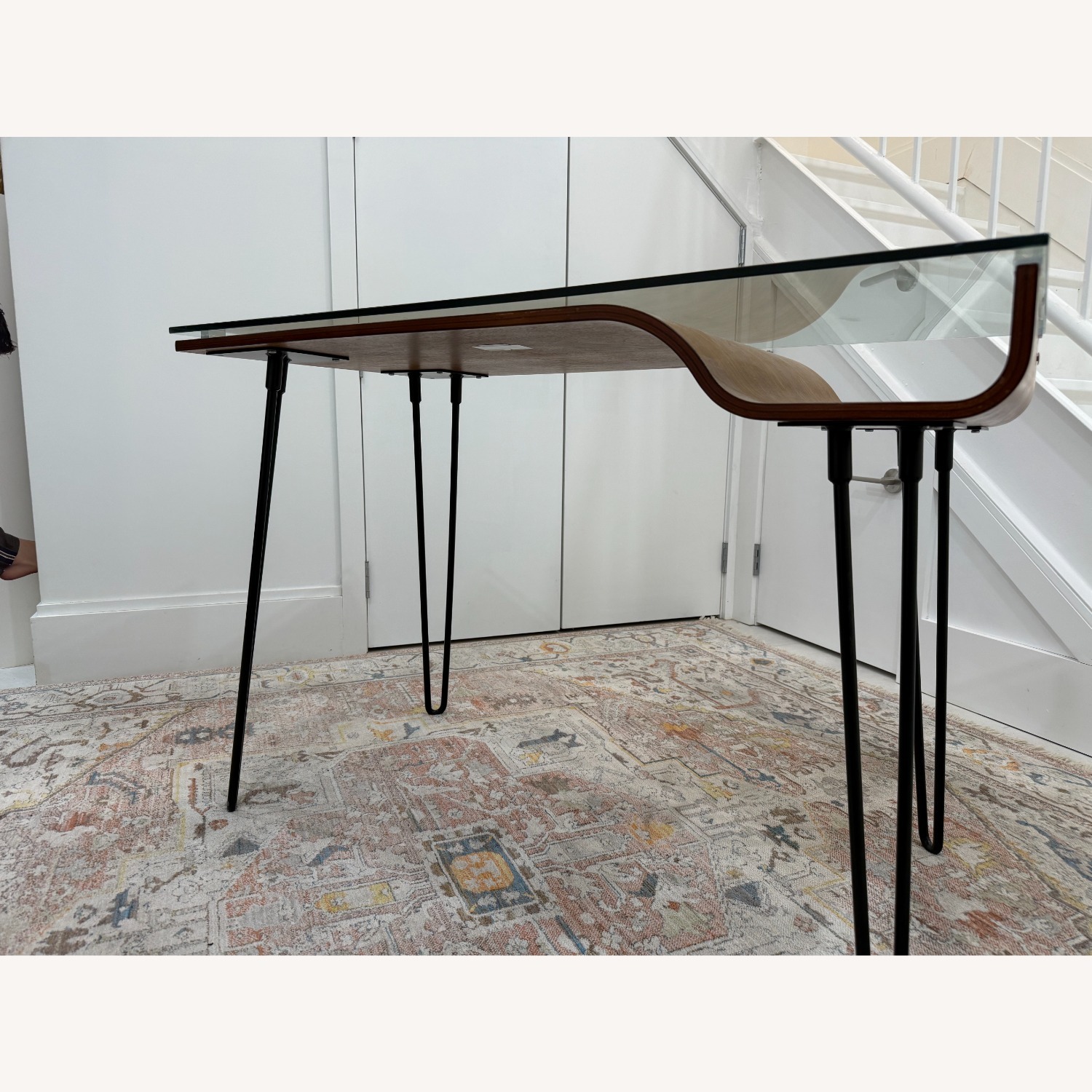 Avery Glass-Top Home Office Wood Desk - image-4