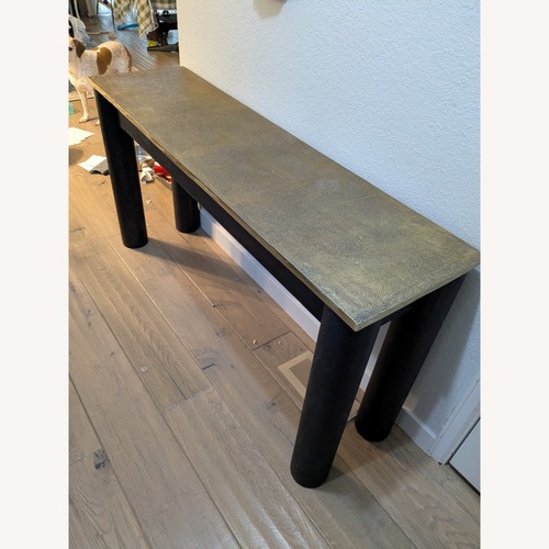 Used Dark Brown Metal Side Table for sale on AptDeco