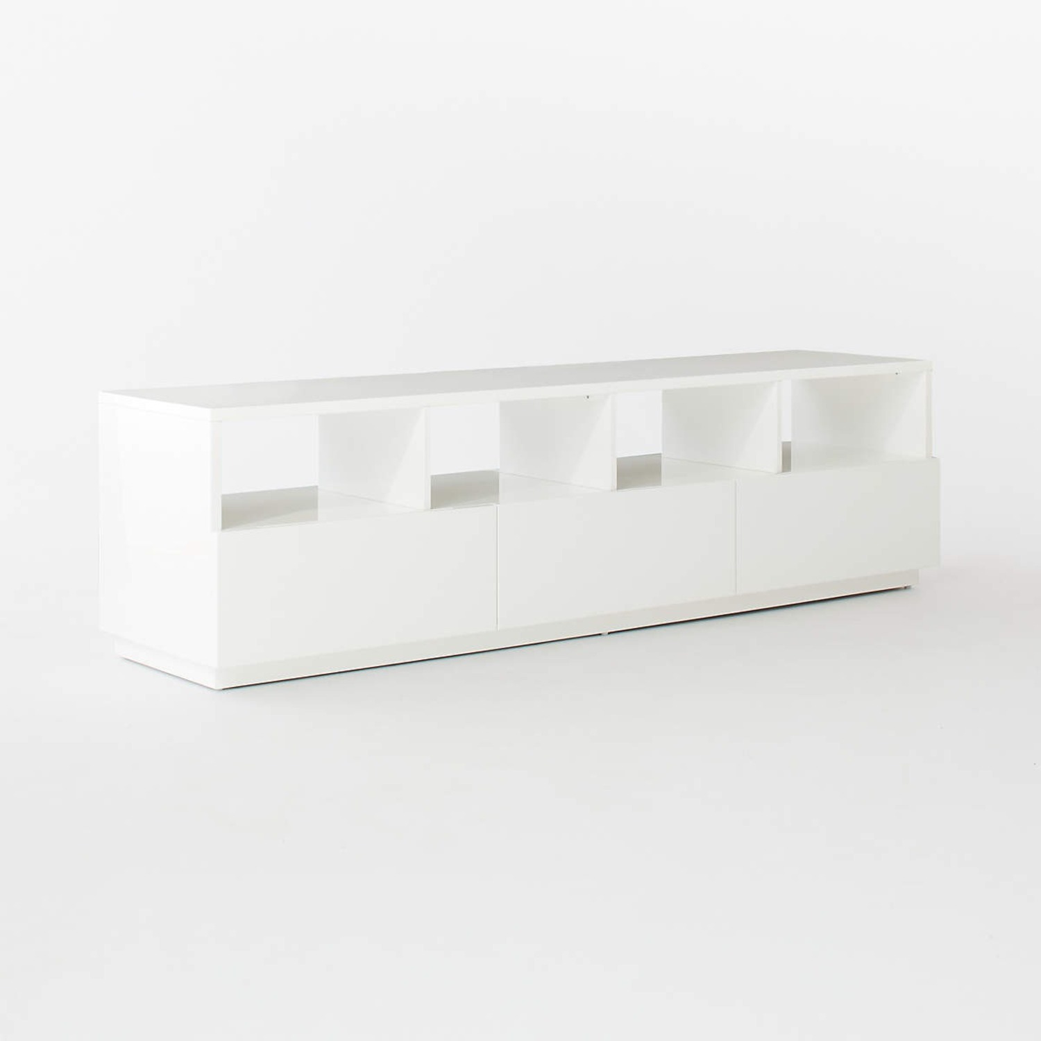 CB2 Chill 80" White High-Gloss Media Console - image-1