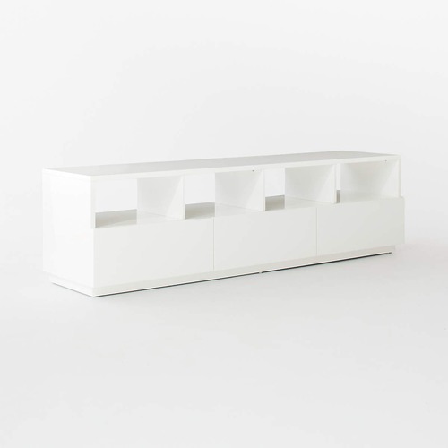 Used CB2 Chill 80" White High-Gloss Media Console for sale on AptDeco