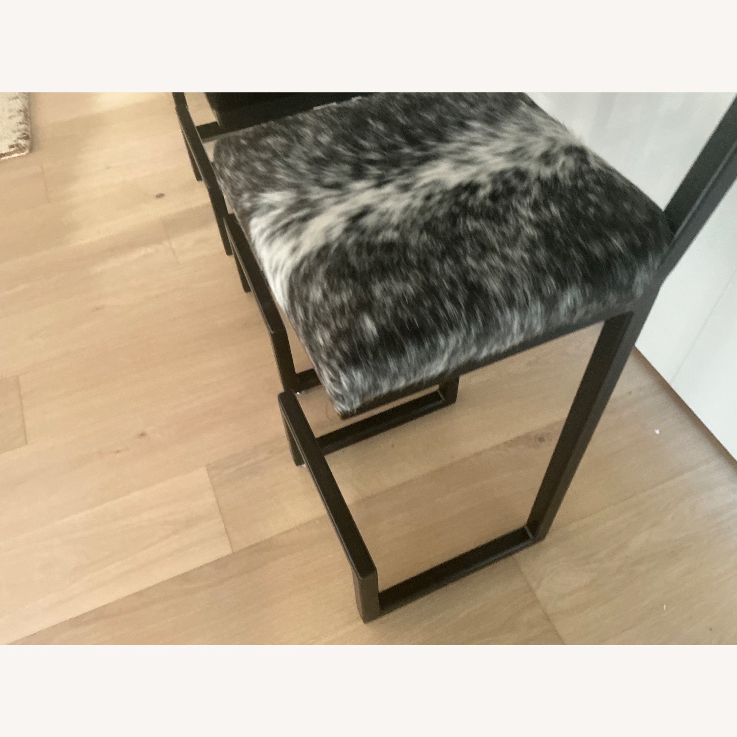Black and White Cowhide Counter Stools - image-5