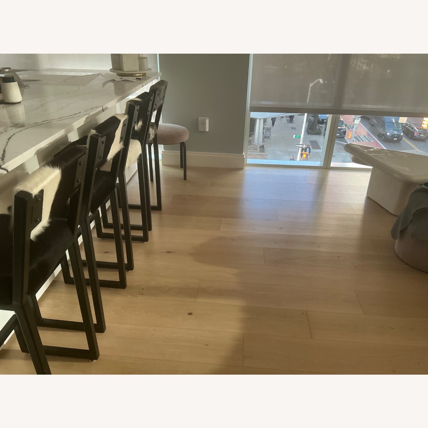 Black and White Cowhide Counter Stools - image-4
