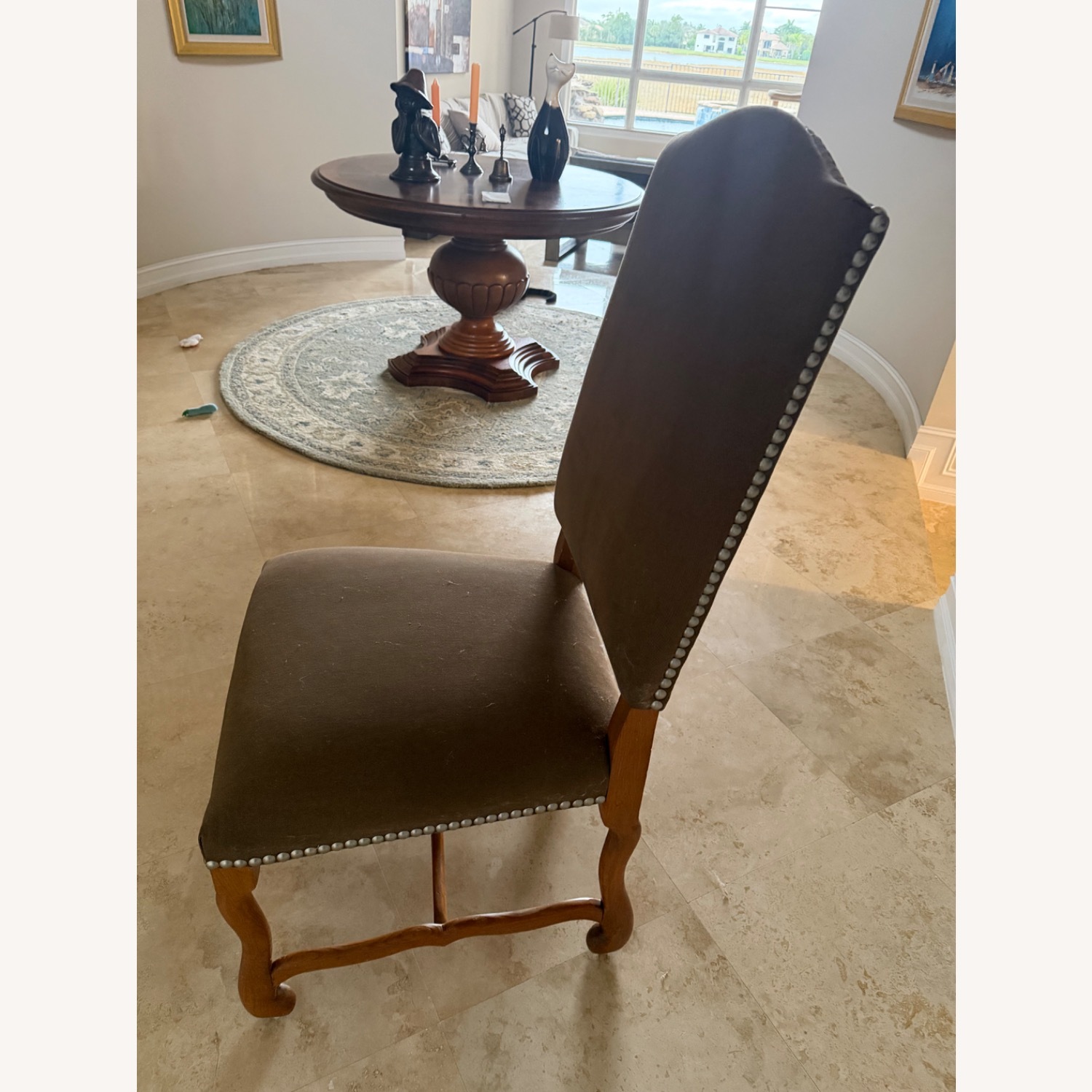 Ralph Lauren Dark Brown Fabric Dining Chairs - image-3